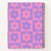 Personalisierte rosa und violette Blume Notizblock (Rückseite)