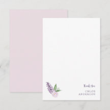 Personalisierte rosa und violette Blumen-Dankeskar