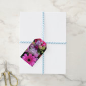 Personalisierte rosa und violette Blumen Geschenkanhänger (Mit Garn)