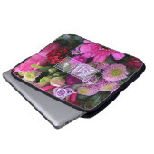 Personalisierte rosa und violette Blumen Laptopschutzhülle (Vorne Knopf)