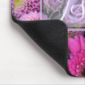 Personalisierte rosa und violette Blumen Mousepad (Ecke)