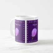 Personalisierte rosa und violette Frühlingsblüten- Kaffeetasse (Vorderseite Links)