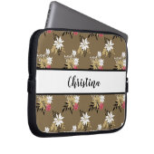 Personalisierte Rosa und Weiß Laptopschutzhülle (Vorne Rechts)