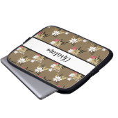 Personalisierte Rosa und Weiß Laptopschutzhülle (Vorne Knopf)