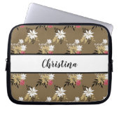 Personalisierte Rosa und Weiß Laptopschutzhülle (Vorderseite)