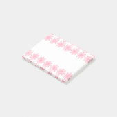 Personalisierte Rosa und Weiß Post-it Klebezettel (angewinkelt)