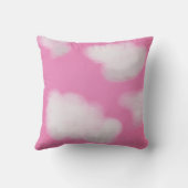 Personalisierte rosa und weiße, flauschige Wolken Kissen (Rückseite)