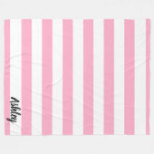 Personalisierte rosa und weiße gestreifte fleecedecke (Vorderseite (Horizontal))