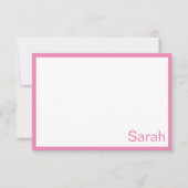Personalisierte, rosa und weiße Notizkarte Einladung (Vorderseite)