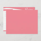 Personalisierte, rosa und weiße Rezeptkarte Postkarte (Vorne/Hinten)