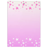 Personalisierte Rosa und Weiße Sterne Klemmbrett (Rückseite)