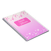 Personalisierte Rosa und Weiße Sterne Notizblock (Rechte Seite)