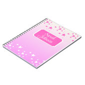 Personalisierte Rosa und Weiße Sterne Notizblock (Linke Seite)