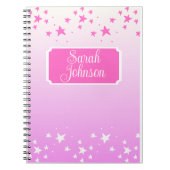Personalisierte Rosa und Weiße Sterne Notizblock (Vorderseite)