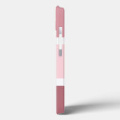Personalisierte rosa und weiße Streifen modern Case-Mate iPhone Hülle (Rückseite / Links)