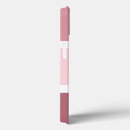 Personalisierte rosa und weiße Streifen modern Case-Mate iPhone Hülle (Rückseite / Rechts)