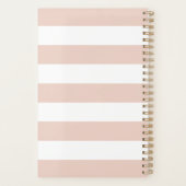 Personalisierte Rosa und Weiße Streifen Planer (Rückseite)