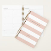 Personalisierte Rosa und Weiße Streifen Planer (Anzeige)