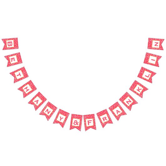 Personalisierte Rosa- und White Dot Gold Trim Hoch Wimpelkette (Alle)