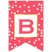 Personalisierte Rosa- und White Dot Gold Trim Hoch Wimpelkette (Erste Fahne)