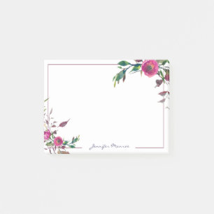 Personalisierte rosa Wasserfarbenrosen Post-it Klebezettel