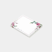 Personalisierte rosa Wasserfarbenrosen Post-it Klebezettel (angewinkelt)