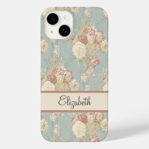 Personalisierte rosa weiße Rosen mit rosafarbenem Case-Mate iPhone 14 Hülle