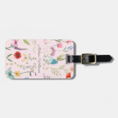 Personalisierte rosa Wildblume Gepäckanhänger (Vorderseite horizontal)