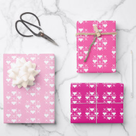 Personalisierte rosa XOXO Paare Hochzeit, Jubiläum Geschenkpapier Set