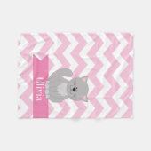 Personalisierte rosa Zickzack Katze Fleecedecke (Vorderseite (Horizontal))