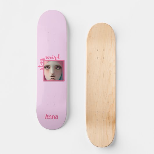 Personalisierte, rosafarbene Coole Skateboard blei (Vorderseite)