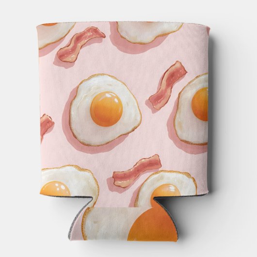 Personalisierte, rosafarbene Eier und Bacon-Muster Dosenkühler (Rückseite)