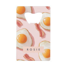 Personalisierte, rosafarbene Eier und Bacon-Muster