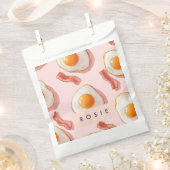 Personalisierte, rosafarbene Eier und Bacon-Muster Geschenktütchen (Ausgeschnitten)
