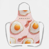 Personalisierte, rosafarbene Eier und Bacon-Muster Schürze (Vorderseite)