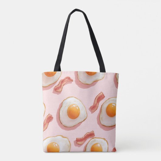 Personalisierte, rosafarbene Eier und Bacon-Muster Tasche (Rückseite)