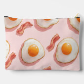 Personalisierte, rosafarbene Eier und Bacon-Muster Zubehörtasche (Rückseite)