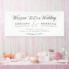 Personalisierte rosafarbene romantische Hochzeit Banner
