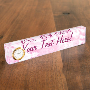 Personalisierte rosafarbene Wolken Namensplakette