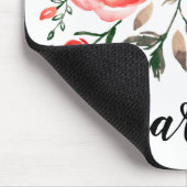 Personalisierte rosarote Watercolor-Rosen mit Mousepad (Ecke)