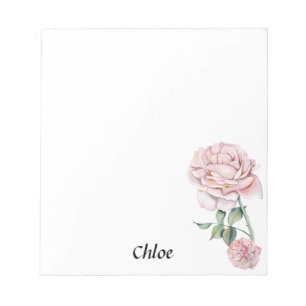 Personalisierte Rose 5.5" x 6" Notepad - 40 Seiten Notizblock