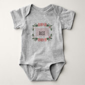 Personalisierte Rose Baby Bodysuit Baby Strampler (Vorderseite)