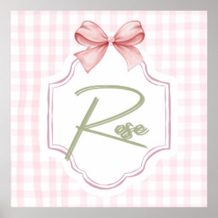 Personalisierte Rosé-Babymädchen-Kinderzimmer-Schl Poster
