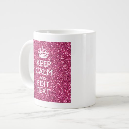 Personalisierte Rose Behalte ruhige Dekoration Jumbo-Tasse (Vorderseite Links)