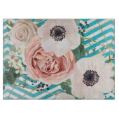 Personalisierte Rose beim Schneiden geometrischer  Schneidebrett (Vorderseite)