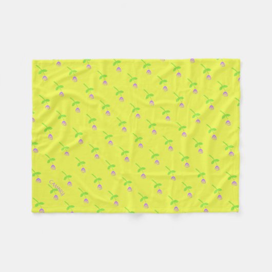 Personalisierte Rose Bud Pattern Fleecedecke (Vorderseite (Horizontal))