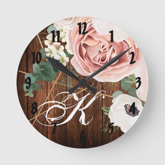 Personalisierte Rose der Wall Clock Geometric Gard Runde Wanduhr (Vorderseite)