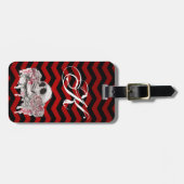 Personalisierte Rose des Gepäckabdrucks Gothic Zic Gepäckanhänger (Vorderseite horizontal)