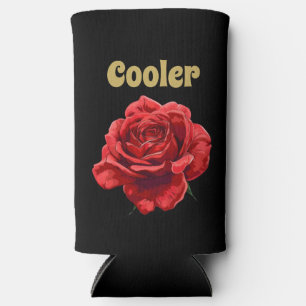 Personalisierte Rose für Goldenes Skript Selters Dosenkühler