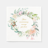 Personalisierte Rose Garland Floral 50 Jahre Jubil Serviette (Vorderseite)